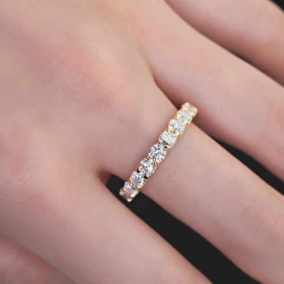 3mm Certified VVS DEF Moissanite Eternity Wedding Bands - Picture 5 of 7